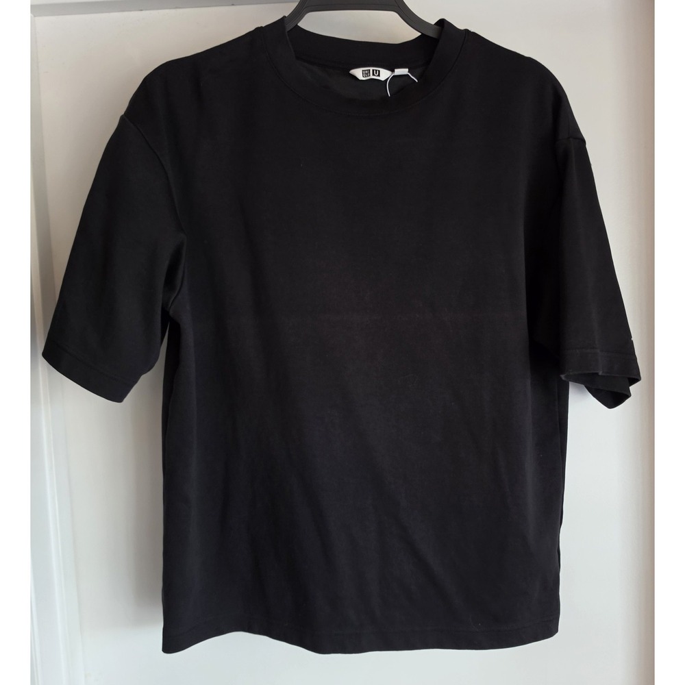 NWOT Uniqlo U T-Shirt Men S Black Crew Neck Short Sleeve Solid Casual